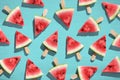 Watermelon pattern. Sliced watermelon on color background.