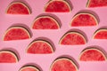 Watermelon pattern. Sliced watermelon on white background