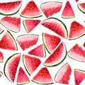 Watermelon pattern. watermelon slices on a white background