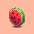 Watermelon Pixel Art: Playful Cartoon Illustrations In Alejandro Burdisio Style