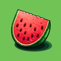 Watermelon Pixel Art: Playful Cartoonish Illustration For 2d Game