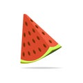 Watermelon red slice summer isolated icon design positive funny flat