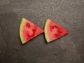 Watermelon rewind button slice top view