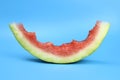 watermelon rind on a blue background Royalty Free Stock Photo