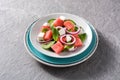 Watermelon salad with feta cheese,mint,onion and cucumber Royalty Free Stock Photo