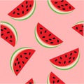 Watermelon seamless background vector illustration Royalty Free Stock Photo