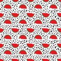 Watermelon Seamless Pattern hand drawn. Vector Illustration Royalty Free Stock Photo