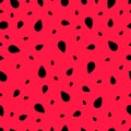 Watermelon seeds seamless pattern. Repeated background with summer berries. Vector illustration. Texture for childish Royalty Free Stock Photo