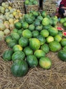 watermelon seller in the traditional market Royalty Free Stock Photo