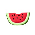 Watermelon slice with bite mark. Watermelon textured  illustration on white background. Summer fruit icon isolated Royalty Free Stock Photo