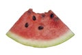 Watermelon slice with a bite missing Royalty Free Stock Photo
