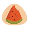 watermelon slice bite. Vector illustration decorative design Royalty Free Stock Photo