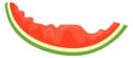 Watermelon slice with bites cartoon icon. Eaten food waste Royalty Free Stock Photo