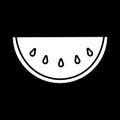 Watermelon slice dark mode glyph icon Royalty Free Stock Photo