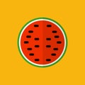 Watermelon slice flat design icon