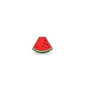 Watermelon slice icon with bite taken off. Royalty Free Stock Photo