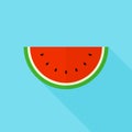 Watermelon slice icon, modern minimal flat design style, vector illustration Royalty Free Stock Photo