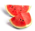 Watermelon slice isolated on white Royalty Free Stock Photo