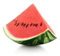 Watermelon slice isolated on white Royalty Free Stock Photo