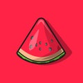 Fancy watermelon slice vector illustration