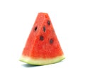 Watermelon slice piece, Isolated on white background cut out with clipping path.