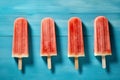 Watermelon_slice_popsicles_on_a_stick_on_white_1690446374079_3 Royalty Free Stock Photo