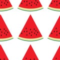 Watermelon slice seamless pattern. Fruit background. Summer backdrop with watermelon. Royalty Free Stock Photo