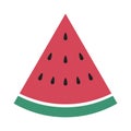 Watermelon slice simple icon. Vector isoleted fruit concept in flat Royalty Free Stock Photo