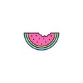Watermelon vector illustration icon sticker Royalty Free Stock Photo