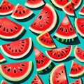 Watermelon slice water hydration food pop art color