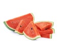 Watermelon slice on white background Royalty Free Stock Photo