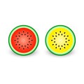 Watermelon slice on white background, red and yellow, Vector isolated illustration Royalty Free Stock Photo