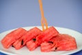 Watermelon Slices on dish. Royalty Free Stock Photo