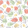 Watermelon slices hand drawing