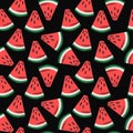 Watermelon slices pattern. fruit background. Summer textile print