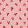 Watermelon slices seamless background, vector illustration Royalty Free Stock Photo