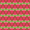 Watermelon slices seamless pattern. Royalty Free Stock Photo