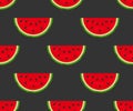 Watermelon slices seamless pattern