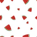 Watermelon and slices simple design pattern for fabric seamless pattern Royalty Free Stock Photo