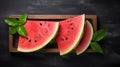 Watermelon Slices On Tray: Chalk Style, Rusticcore, 1970-present