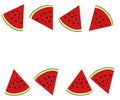 Watermelon slices on white background