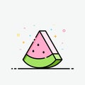 Watermelon slide clipart pastel color in filled outline style for summer poster and social media banner