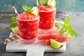 Watermelon slushie cocktail with lime
