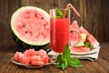 Watermelon smoothie with mint