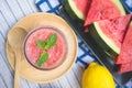 watermelon smoothie refresher tasty of summer, the health benefits of watermelon smoothie Royalty Free Stock Photo