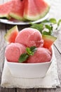 Watermelon sorbet ice cream