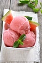 Watermelon sorbet icecream