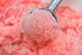 Watermelon sorbet scoop