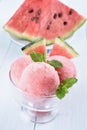 Watermelon sorbet, summer dessert