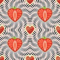 Watermelon,strawberry on abstract background Royalty Free Stock Photo